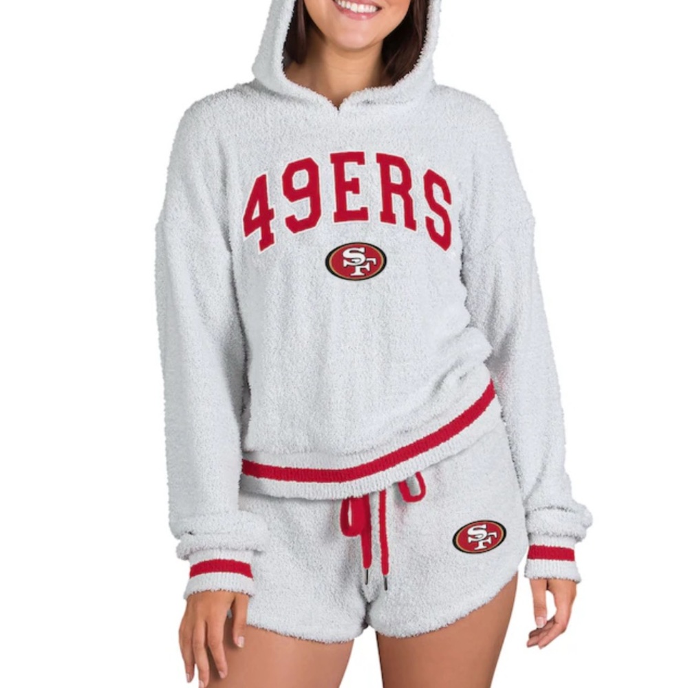 San Francisco 49ers Concepts Sport Women's Whitley Long Sleeve Hoodie & shorts